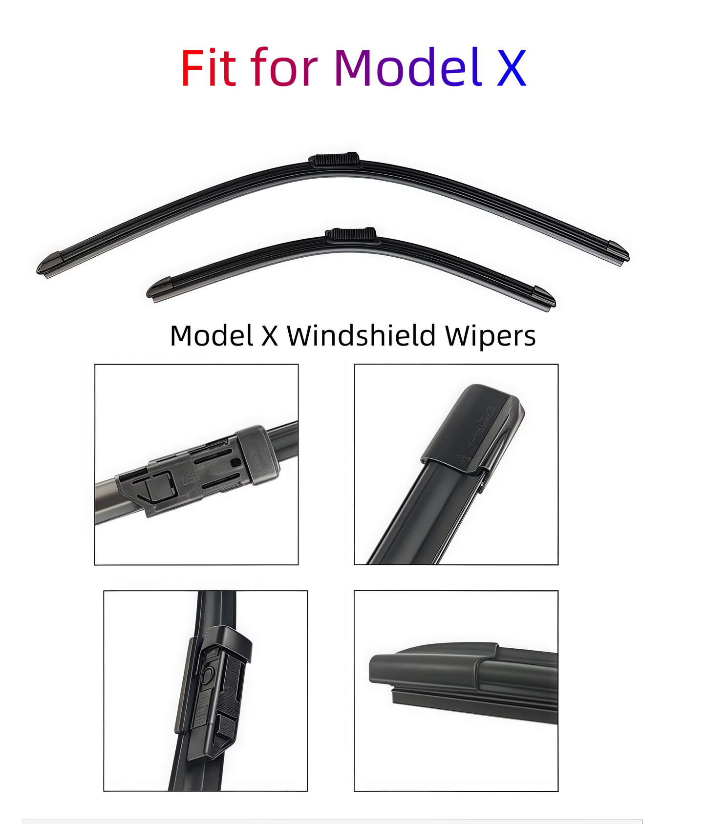 【MT-X-015】Model X Windshield Wipers with Washer Function - Standard OEM Size Pair