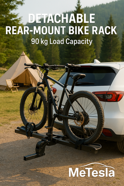 Heavy-Duty Hitch-Mount Bike Rack – Foldable Dual Bicycle Carrier | Fit for Tesla Model Y / Model 3 and Other Vehicles