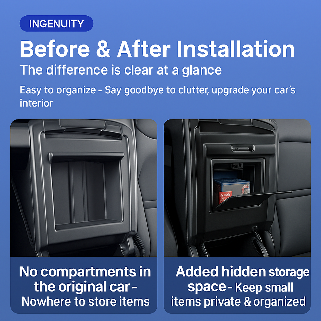 [MT-3-001]Center Console Magnetic Storage Box – Compatible with Tesla Model 3（new design）