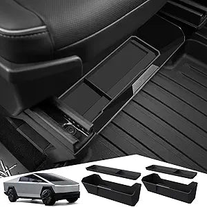 Front Underseat Storage Box for Tesla Cybertruck 2024, Hidden Tray Under Seat Bin for Cybertruck Accessories, Non-slip, ABS