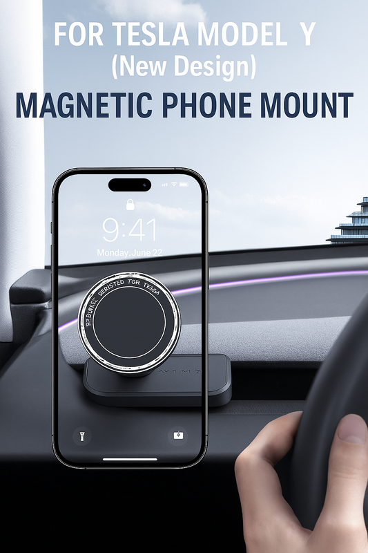 [MT-Y-014]Tesla Model Y (New Design) Magnetic Phone Holder | 360° Rotation, Strong Magnet, ABS Material