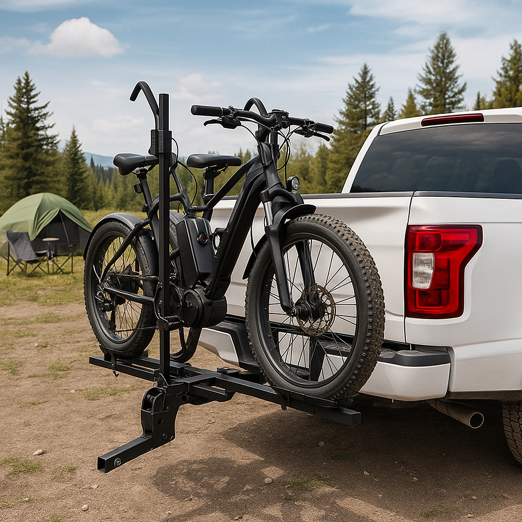 Heavy-Duty Hitch-Mount Bike Rack – Foldable Dual Bicycle Carrier | Fit for Tesla Model Y / Model 3 and Other Vehicles