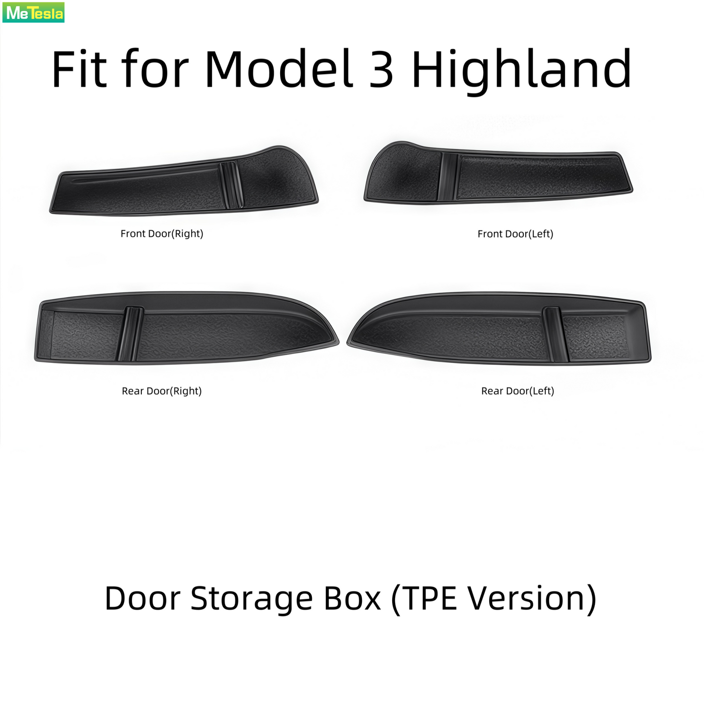 【MT-3-007】Model 3highland Car Door Storage Box (TPE Version) - Original Data Molded for Perfect Fit