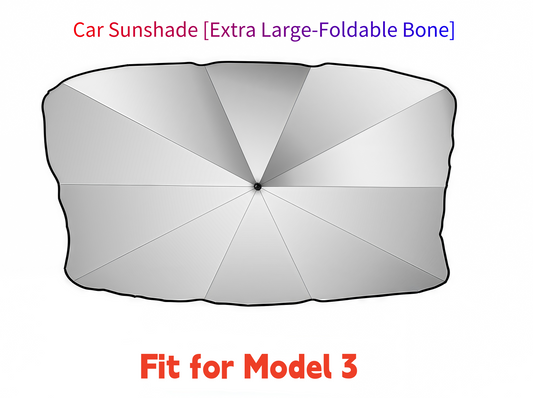 Model 3-Car Sunshade [Extra Large-Foldable Bone] without Window Breaker