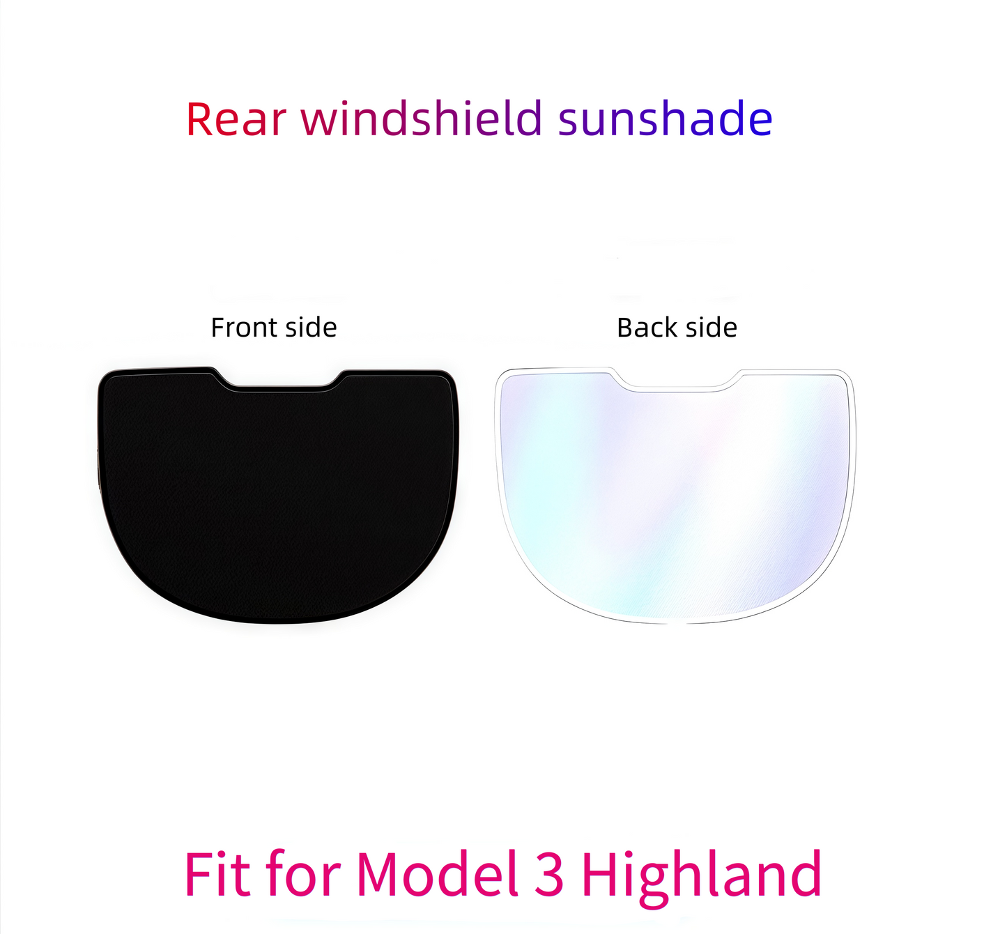 Tesla Model 3highland Detachable Car Rear windshield sunshade with gorgeous Colors