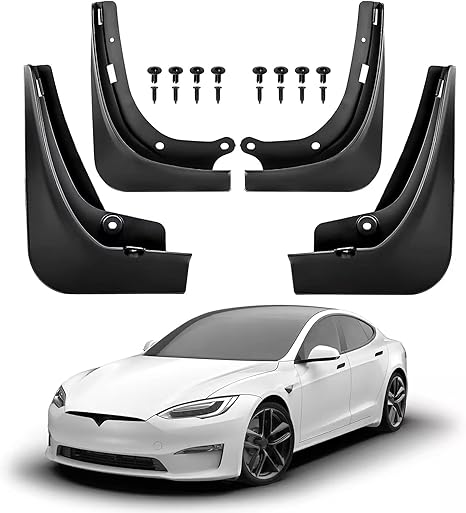 Mud Flaps Splash Guards Fenders No Drilling No Tape Mudflaps All Weather Protector Mudguards for Model 3 &Model Y,Model X Exterior Accessories (Set of 4)