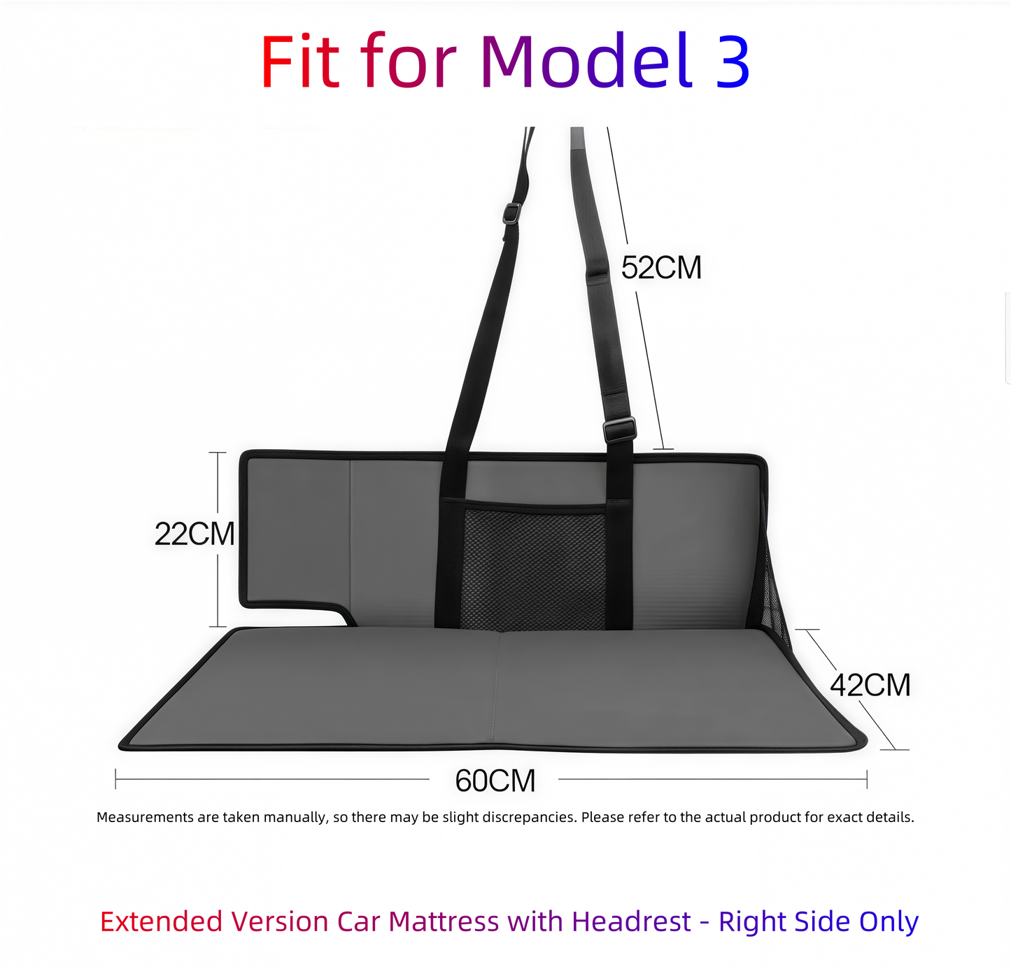 Model 3 Extended Car Bed Mattress Headrest Protector - Camping Specialist Edition