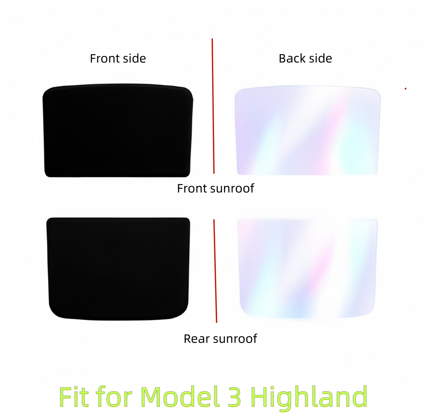 Tesla Model 3highland Detachable Car Sunshade 2Pcs-with Gorgeous Colors