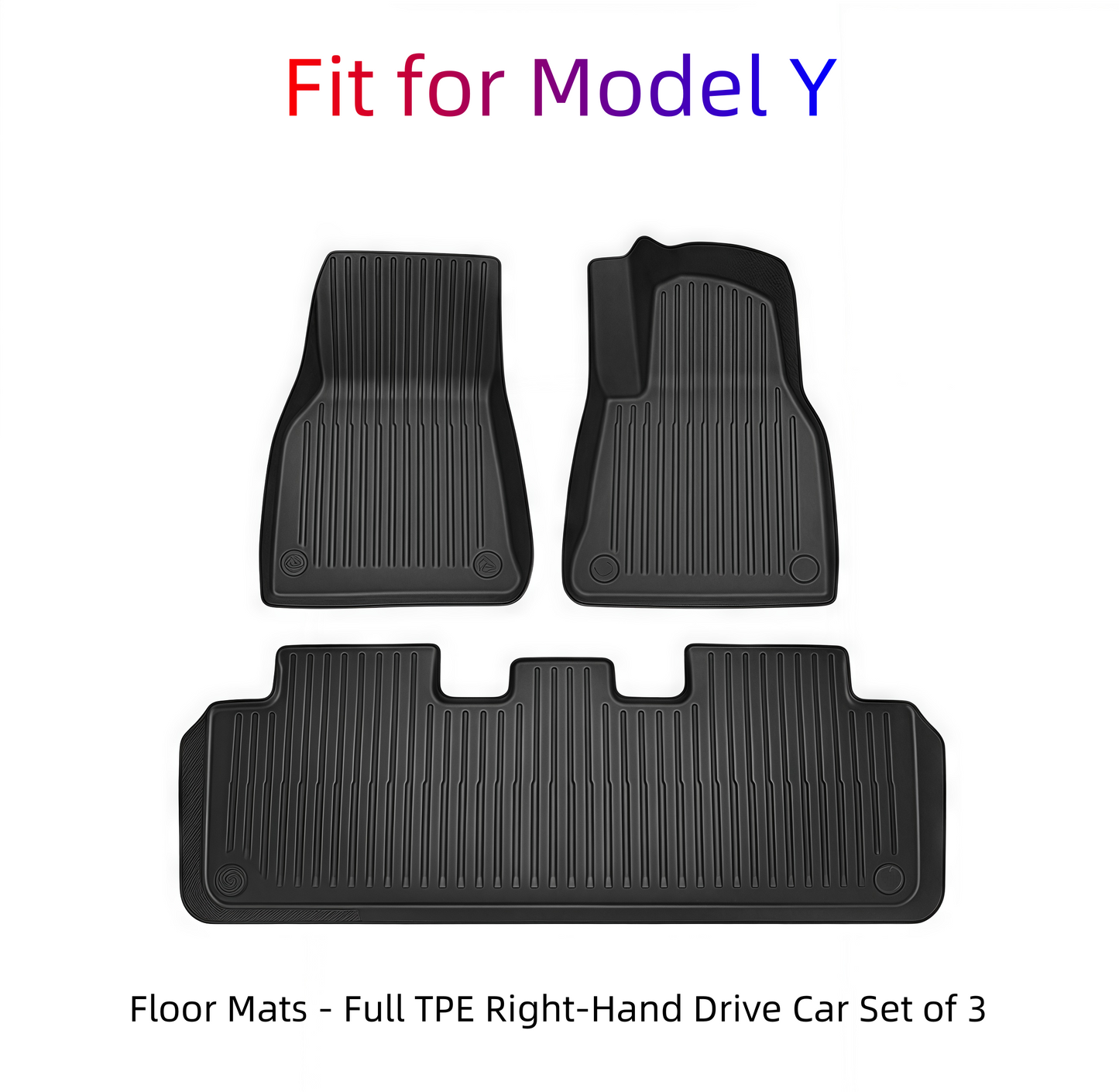 Model Y Car Floor Mats -Full TPE Right-Hand Drive Car Set of 3