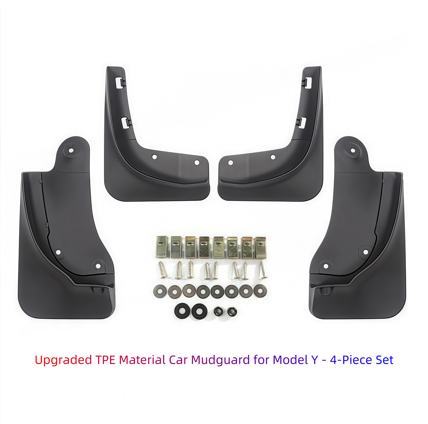 Model Y Car Mud Flaps - Upgraded TPE Material, 4-Piece Set with Screw Fixation for Tighter Installation