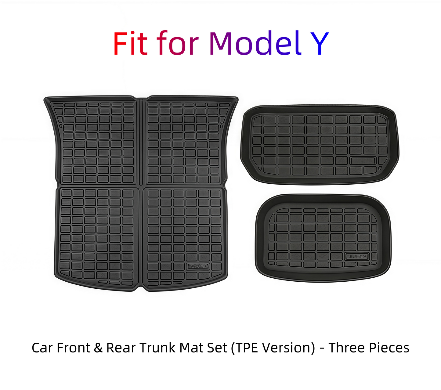 Model Y Car Front & Rear Trunk Mat Set(TPE Version)-Three Pieces