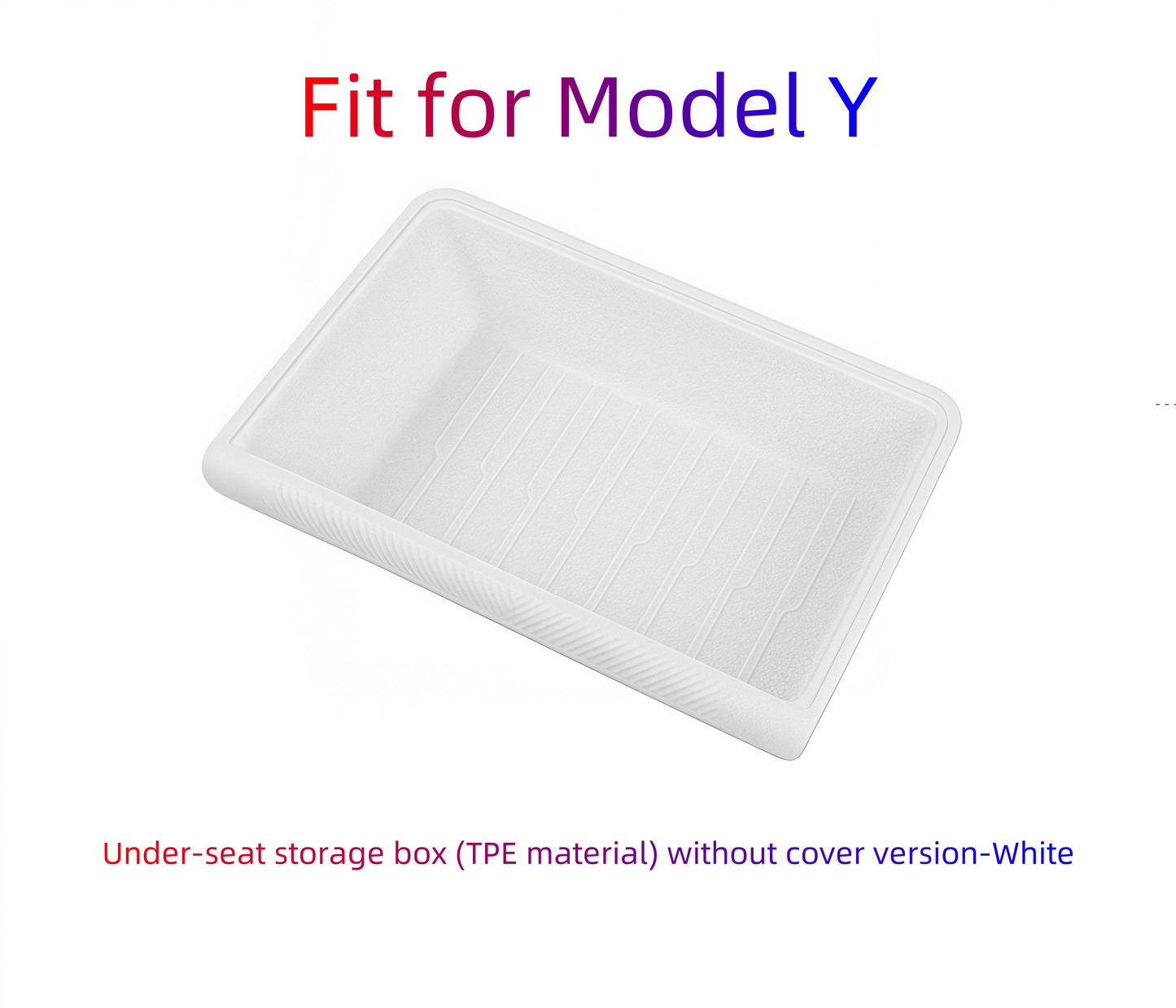 Model Y Under-Seat Storage Box (TPE Material, No Cover) - Anti-Slip, Space-Saving, Safe & Durable