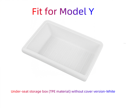 Model Y Under-Seat Storage Box (TPE Material, No Cover) - Anti-Slip, Space-Saving, Safe & Durable