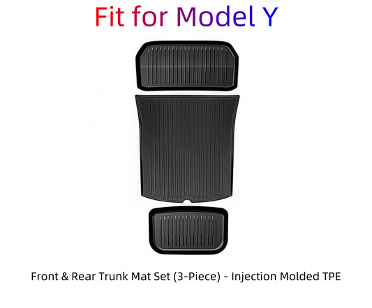 Model Y Front & Rear Trunk Mats - TPE Injection Molded 3-Piece Set