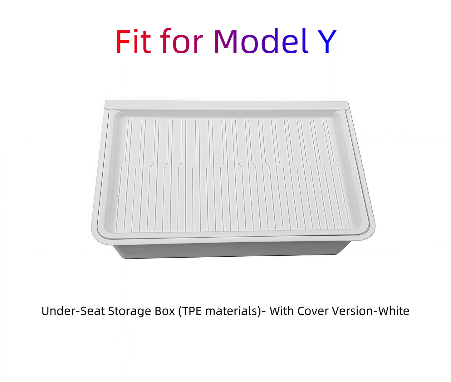 Model Y Under-Seat Storage Box with Lid (TPE Material) - Anti-Slip, Space-Saving, Quiet & Secure