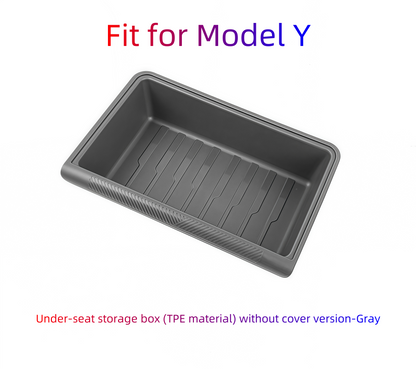 Model Y Under-Seat Storage Box (TPE Material, No Cover) - Anti-Slip, Space-Saving, Safe & Durable