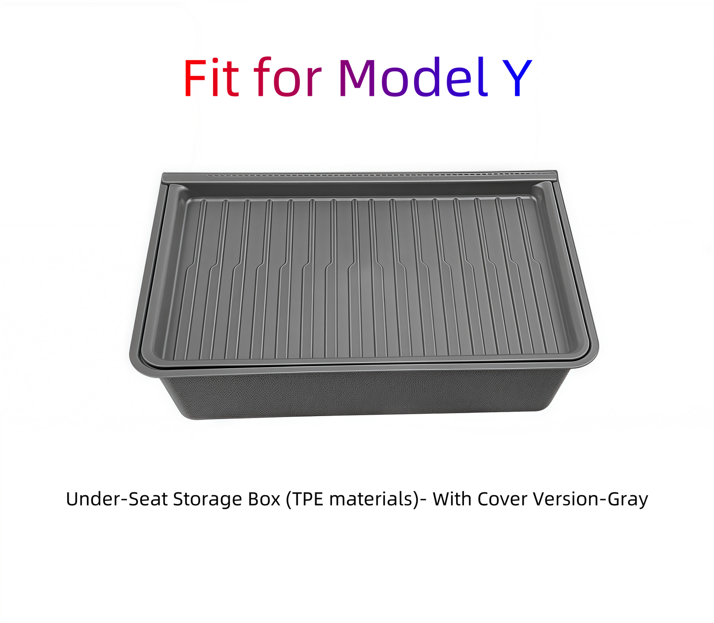 Model Y Under-Seat Storage Box with Lid (TPE Material) - Anti-Slip, Space-Saving, Quiet & Secure