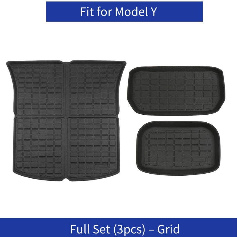 [MT-Y-013]Tesla Model Y Front & Rear Trunk Mats | Custom-Fit TPE, Waterproof, Anti-Slip & Durable