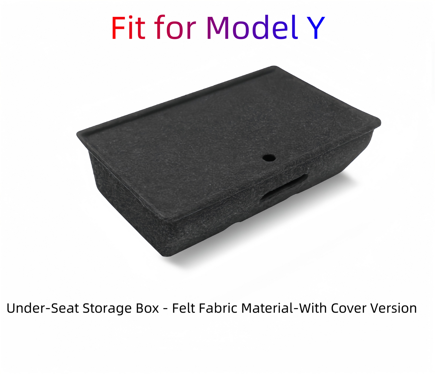 Model Y Under-Seat Storage Box with Lid (Felt Fabric Material) - Anti-Slip, Space-Saving, Quiet & Secure