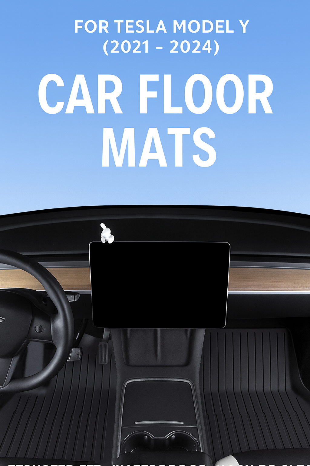 [MT-Y-012]Tesla Model Y Floor Mats (2021–2024) | Custom-Fit TPE All-Weather Mats, Odorless & Durable
