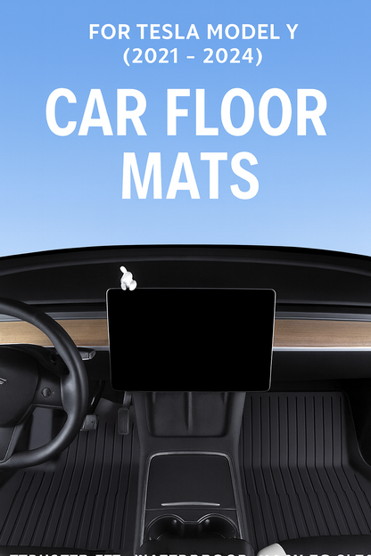 [MT-Y-012]Tesla Model Y Floor Mats (2021–2024) | Custom-Fit TPE All-Weather Mats, Odorless & Durable
