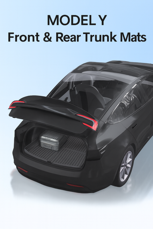 [MT-Y-013]Tesla Model Y Front & Rear Trunk Mats | Custom-Fit TPE, Waterproof, Anti-Slip & Durable