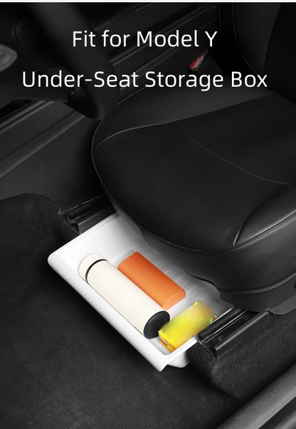 Model Y Under-Seat Storage Box (TPE Material, No Cover) - Anti-Slip, Space-Saving, Safe & Durable