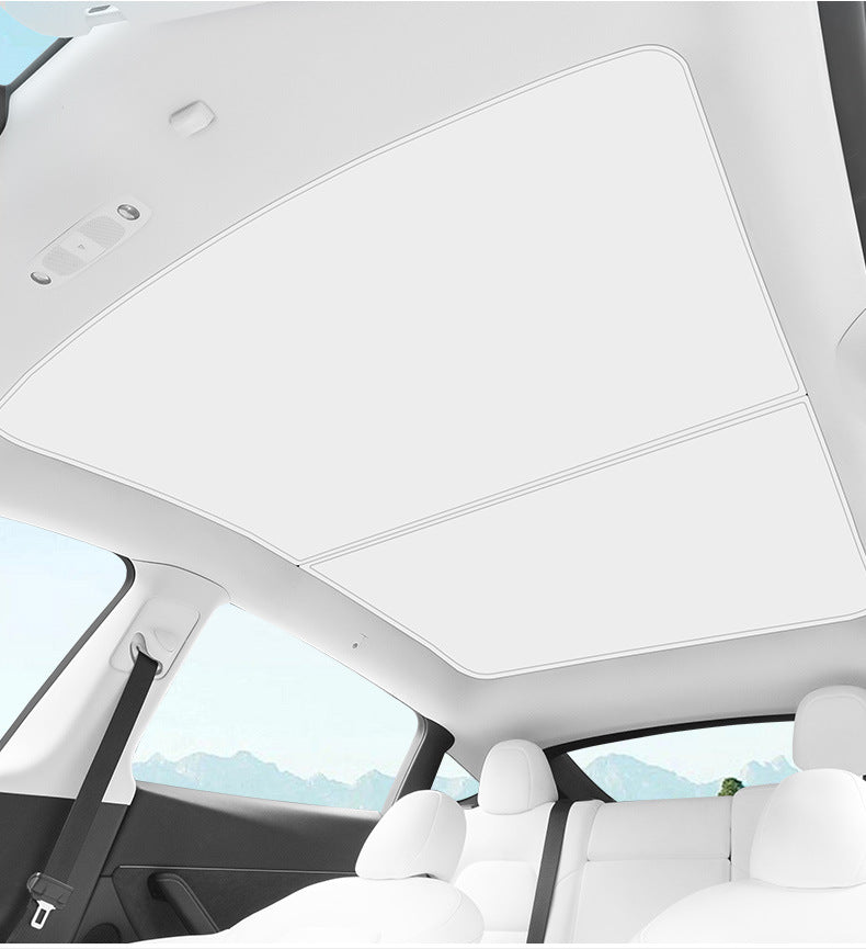 [MT-Y-019]Tesla Model Y Panoramic Sunroof Sunshade (Front & Rear) | Heat-Resistant, Custom-Fit, Easy Install