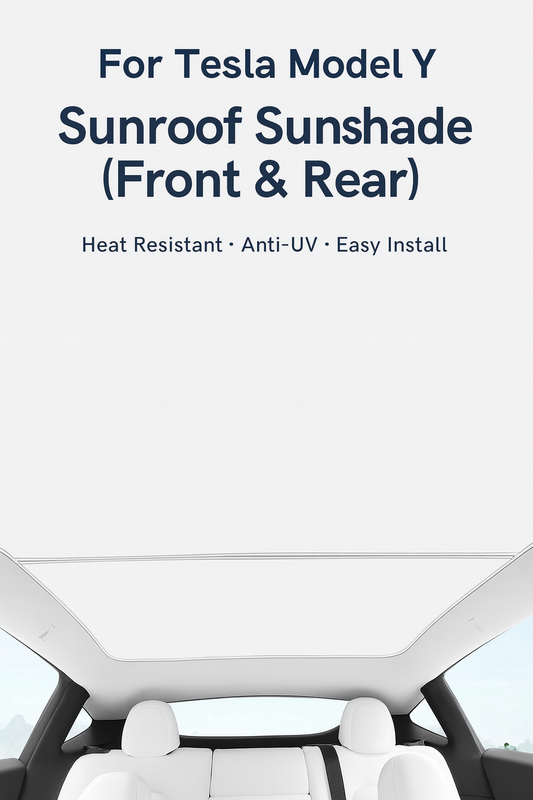 [MT-Y-020]Tesla Model Y(New Design） Panoramic Sunroof Sunshade (Front & Rear) | Heat-Resistant, Custom-Fit, Easy Install