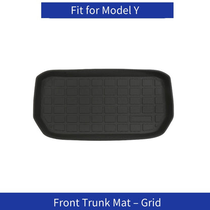 [MT-Y-013]Tesla Model Y Front & Rear Trunk Mats | Custom-Fit TPE, Waterproof, Anti-Slip & Durable