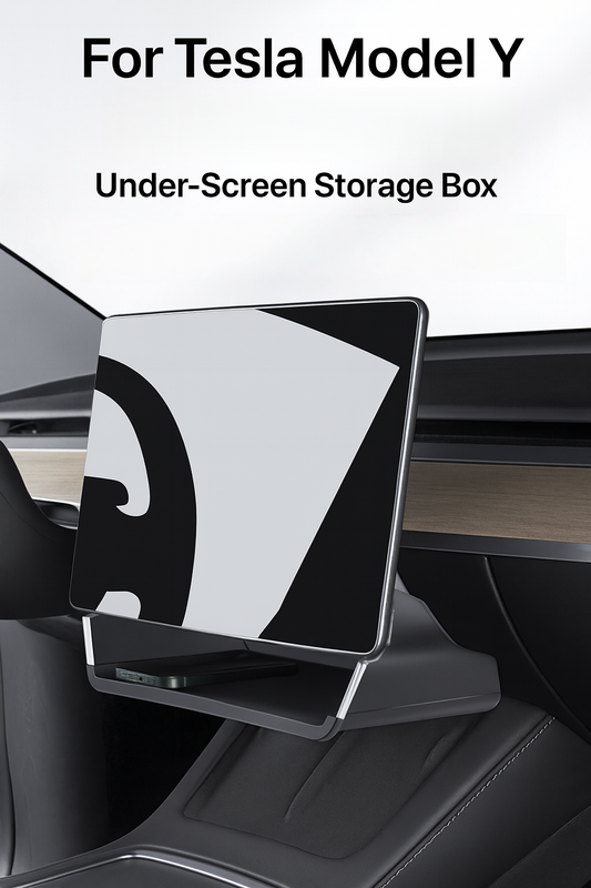 【MT-Y-008]Tesla Model Y Under-Screen Storage Box | Multi-Compartment, Anti-Slip & Noise-Reducing Design
