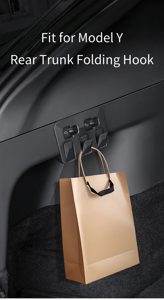 [MT-Y-017]Tesla Model Y Rear Trunk Folding Hook | ABS Material, Hidden Design, Strong Load-Bearing