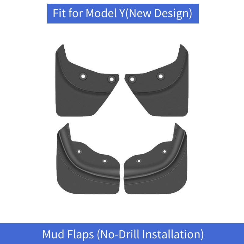[MT-Y-018]Tesla Model Y Mud Flaps (No-Drill Installation) | Custom-Fit, Durable & Protective