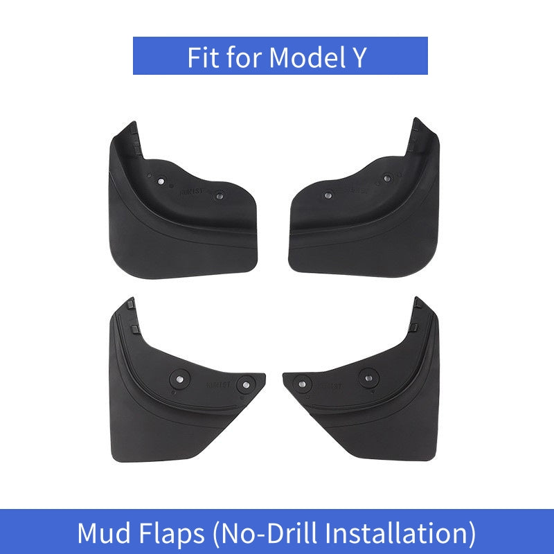 [MT-Y-018]Tesla Model Y Mud Flaps (No-Drill Installation) | Custom-Fit, Durable & Protective