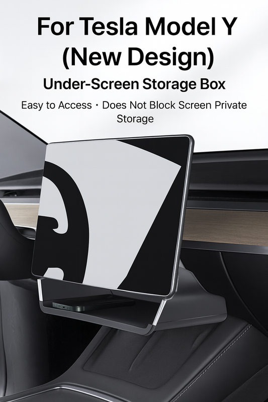 【MT-Y-009]Tesla Model Y(New Design） Under-Screen Storage Box | Multi-Compartment, Anti-Slip & Noise-Reducing Design