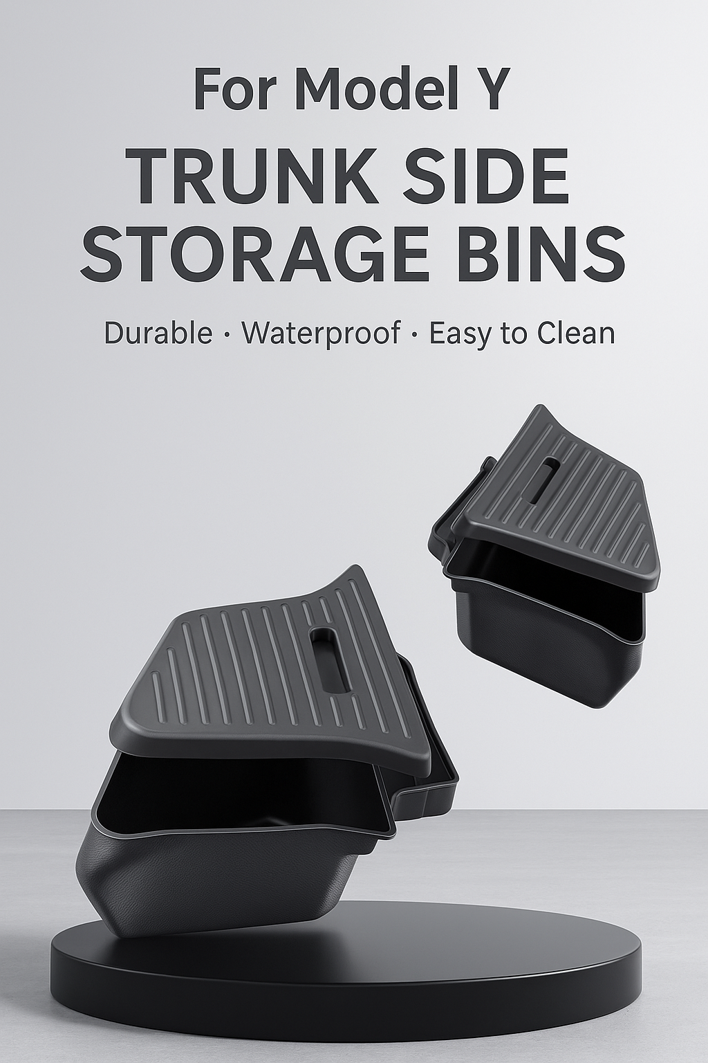 [MT-Y-022]Tesla Model Y(New Design） Rear Trunk Storage Box with Lid | Custom-Fit TPE, Waterproof & Durable