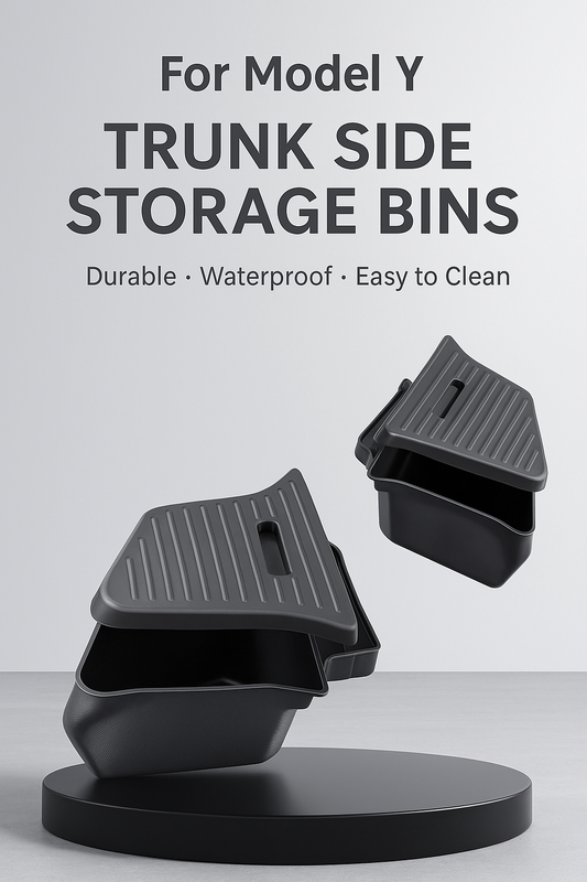 [MT-Y-022]Tesla Model Y(New Design） Rear Trunk Storage Box with Lid | Custom-Fit TPE, Waterproof & Durable