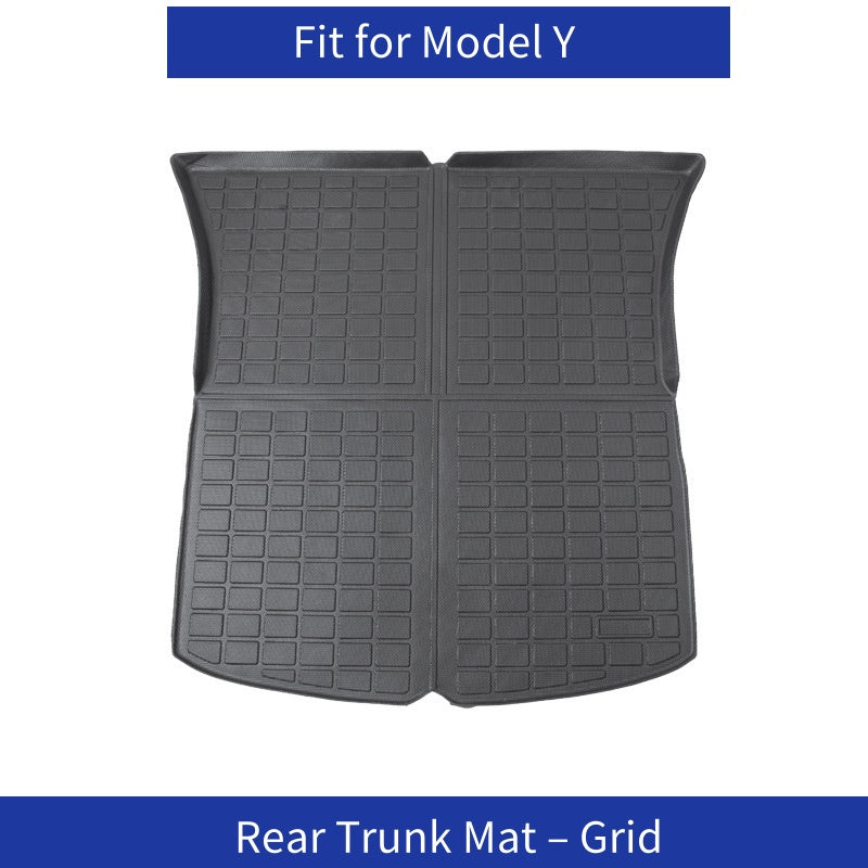[MT-Y-013]Tesla Model Y Front & Rear Trunk Mats | Custom-Fit TPE, Waterproof, Anti-Slip & Durable