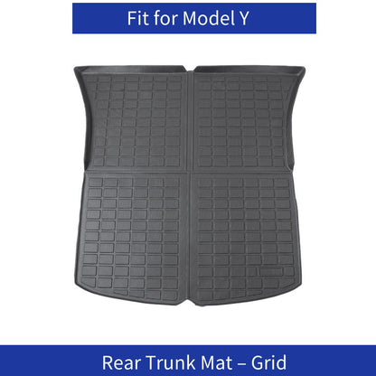 [MT-Y-013]Tesla Model Y Front & Rear Trunk Mats | Custom-Fit TPE, Waterproof, Anti-Slip & Durable