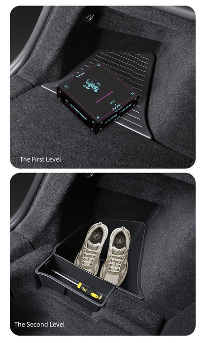 [MT-Y-022]Tesla Model Y(New Design） Rear Trunk Storage Box with Lid | Custom-Fit TPE, Waterproof & Durable