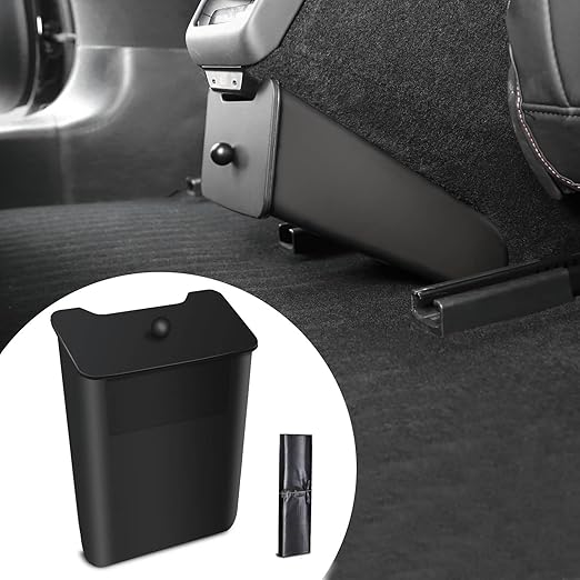 Rear Trash Can Bin with Lid for Tesla 3&Model Y - Rear Center Console Organizer with Magnetic lid Middle Backseat Storage Box with Trash Bags