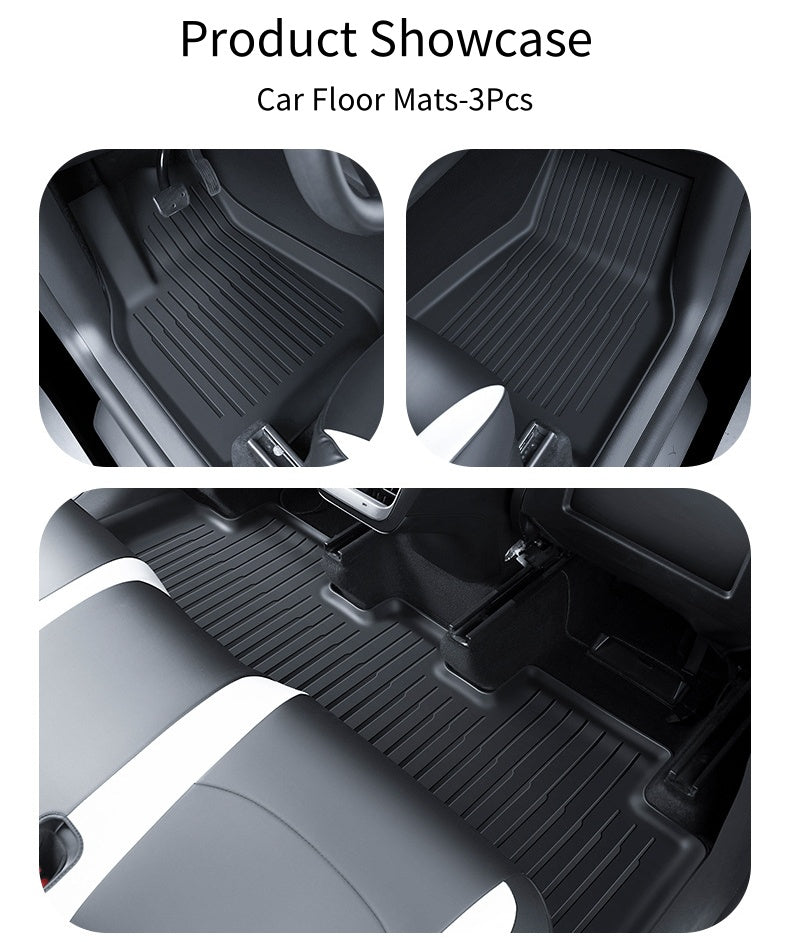 [MT-Y-012]Tesla Model Y Floor Mats (2021–2024) | Custom-Fit TPE All-Weather Mats, Odorless & Durable