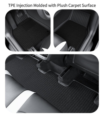 [MT-Y-012]Tesla Model Y Floor Mats (2021–2024) | Custom-Fit TPE All-Weather Mats, Odorless & Durable