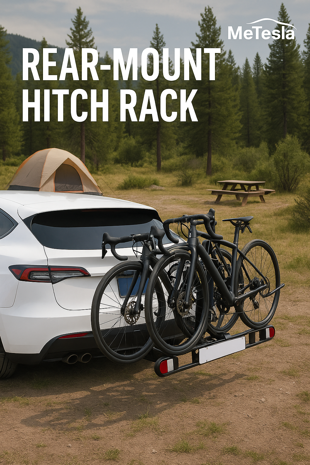 3-Bike Rear-Mount Hitch Rack with Tilt Function – Aluminum Alloy Construction | Fits 2-Inch Tow Ball Mounts