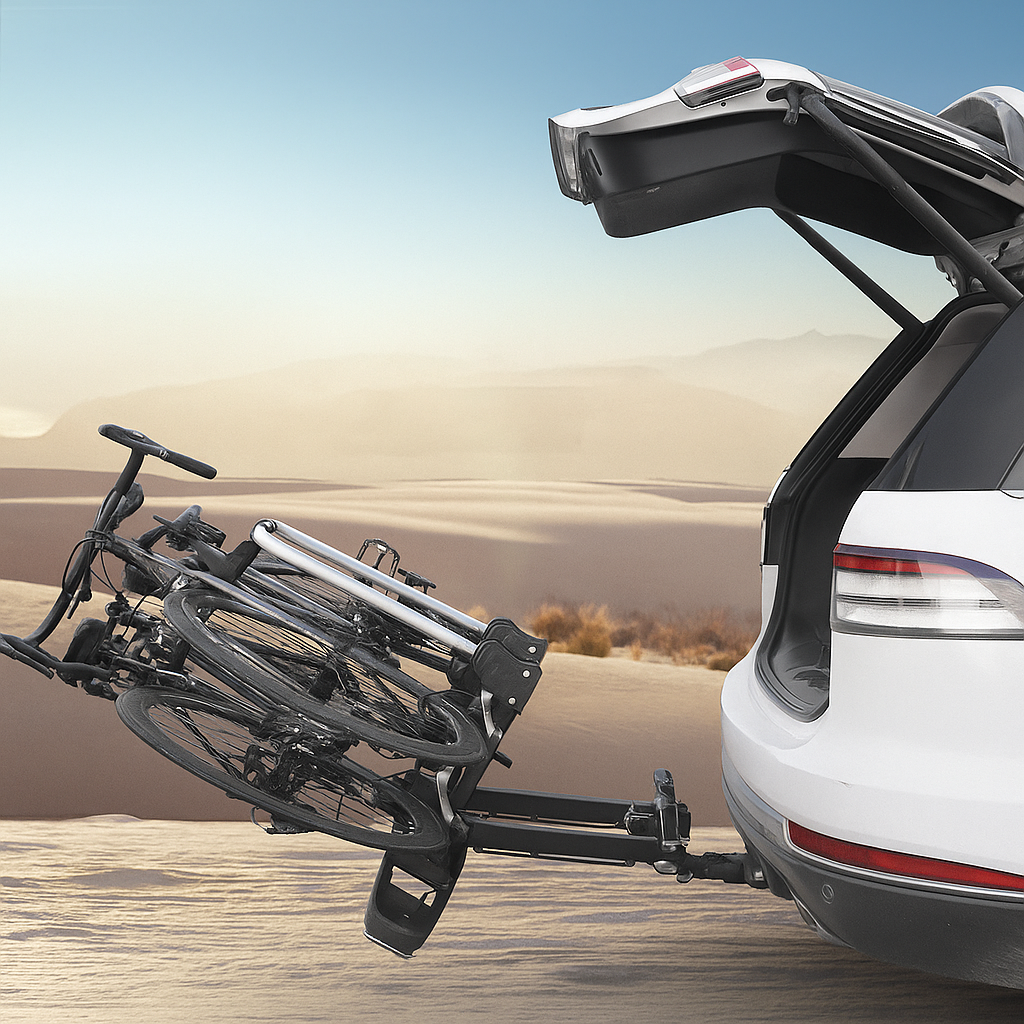 3-Bike Rear-Mount Hitch Rack with Tilt Function – Aluminum Alloy Construction | Fits 2-Inch Tow Ball Mounts