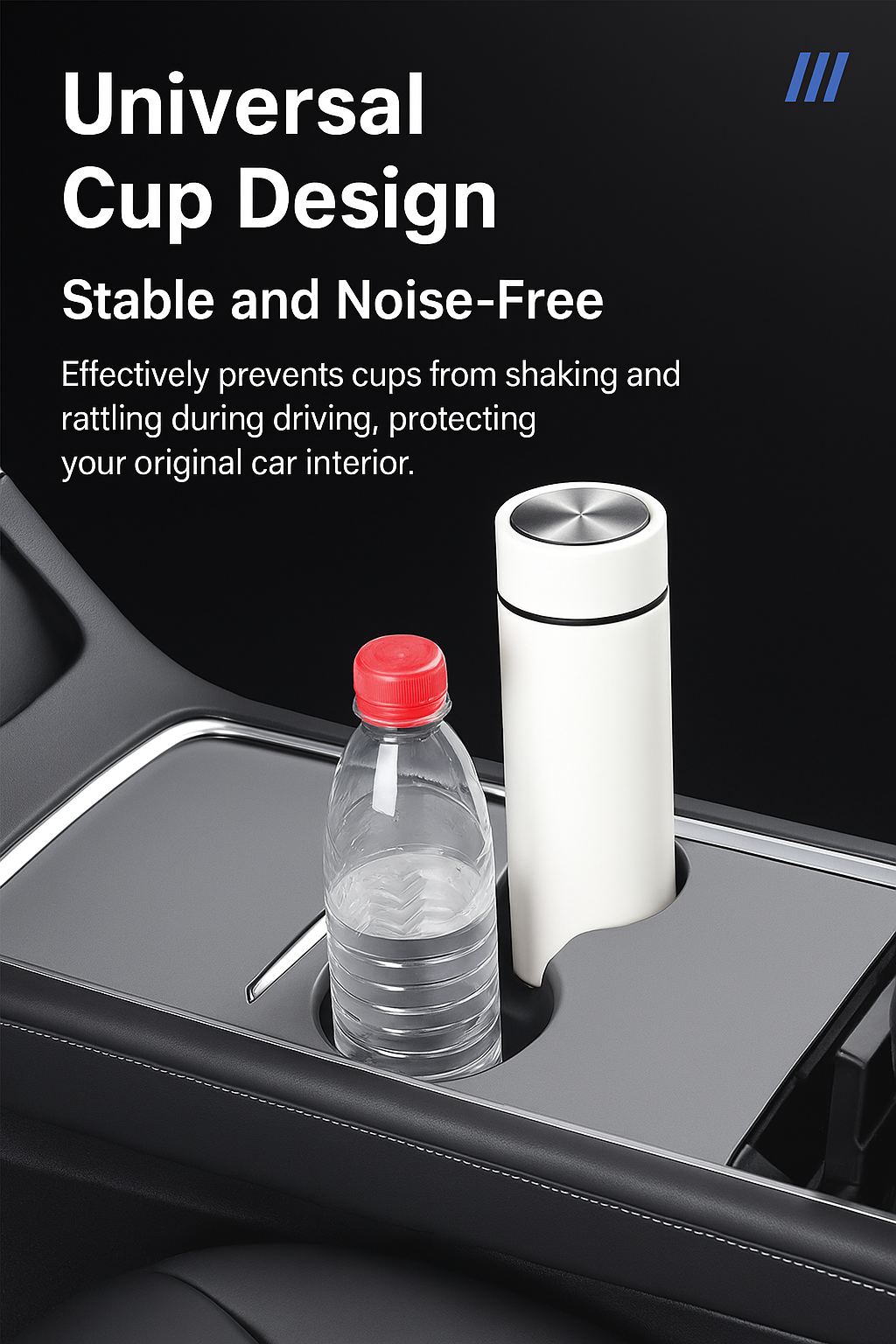[MT-Y-004]Tesla Model Y Center Console Cup Holder | Custom-Fit TPE Material, Anti-Slip & Noise-Reducing Design